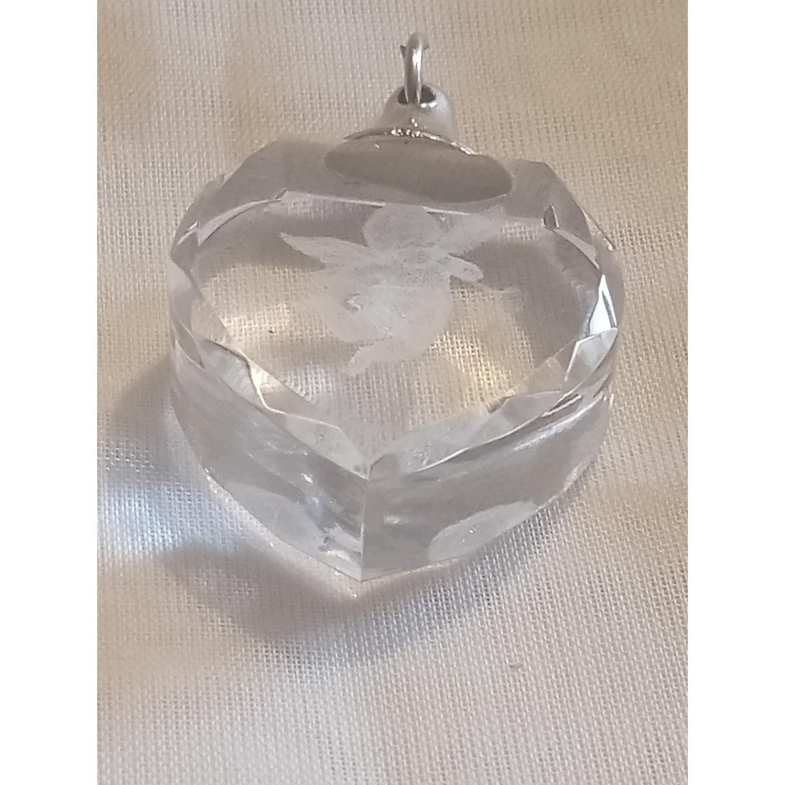 Sparkly Clear Faceted Glass Angel Pendant
